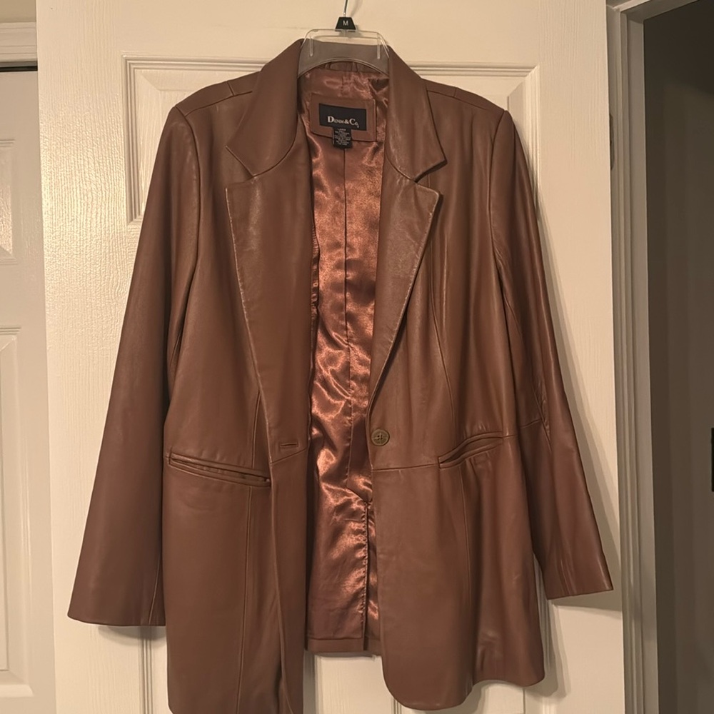 Beautiful soft brown leather coat.